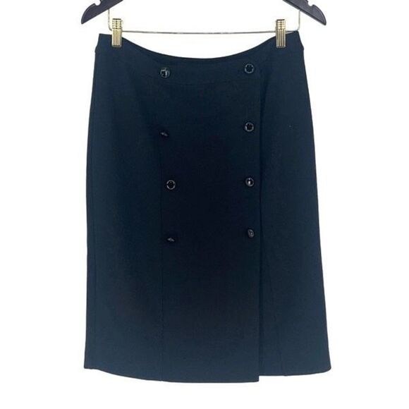 Grace Elements Womens Nancy Lined Pencil Skirt Buttons Black Size 8 NWT - Picture 1 of 7